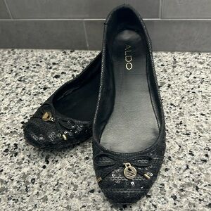 Aldo Sequinned Ballet Flats Size 8.5